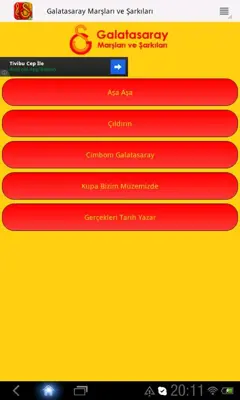 Galatasaray Marşları ve Şarkıları android App screenshot 1